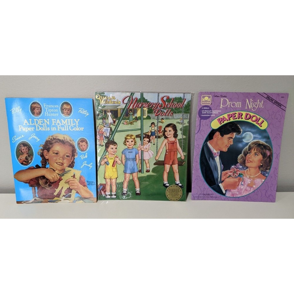 VTG NEW AND UNCUT Paper Doll Book LOT Alden Family, Prom Night, Nursery School